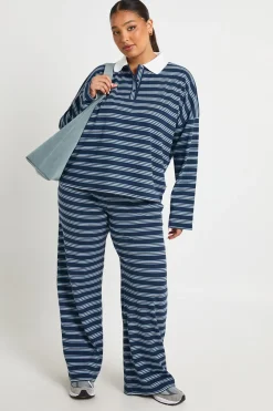 boohoo Haut boutonné à col rayé Plus<Femme Looks Preppy|Tops