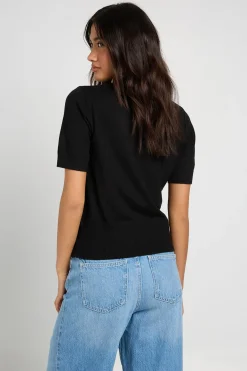 boohoo Haut Boutonné En Maille Avec Ourlet Froncé Resserré<Femme Pulls Et Gilets|Toutes Les Mailles