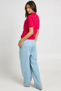 boohoo Haut Boutonné En Maille Avec Ourlet Froncé<Femme Pulls Et Gilets|Toutes Les Mailles