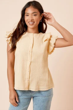 Haut Boutonné à Finition Dentelle Petite Taille
