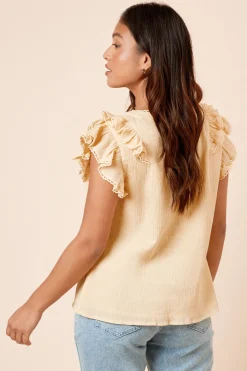 Haut Boutonné à Finition Dentelle Petite Taille