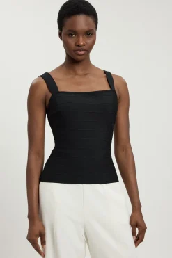 KarenMillen Haut À Bretelles Bandage Figure Form<Femme Pulls Et Gilets|Toutes Les Mailles