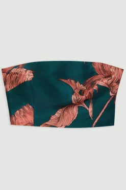 Haut Bustier Froncé À Panneaux En Jacquard Fleuri Tissé Tall