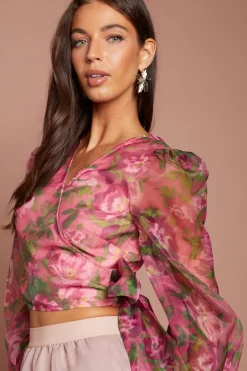 Coast Haut Cache-cœur En Organza Imprimé<Femme Tops