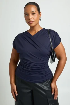 boohoo Haut Cache-cœur Froncé Super Doux Grande Taille<Femme Tops