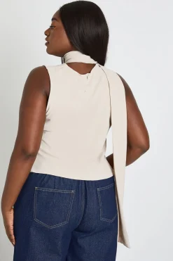Haut Cache-cœur Grande Taille Avec Col Foulard