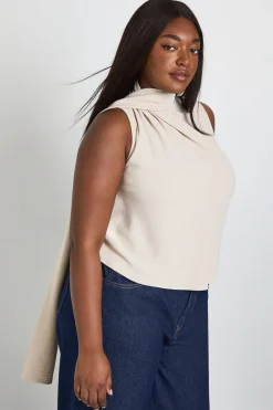 Haut Cache-cœur Grande Taille Avec Col Foulard