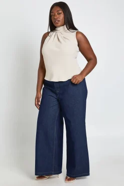 Haut Cache-cœur Grande Taille Avec Col Foulard