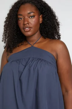 Haut Cache-cœur Grande Taille Col Licou À Smocks