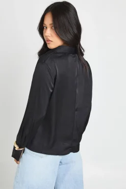 boohoo Haut Cache-cœur À Manches Longues Petite Taille<Femme Tops