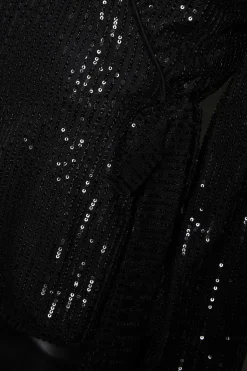 Haut Cache-Cœur à Taille Nouée avec Sequins