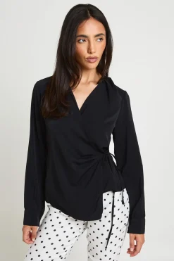 boohoo Haut Cache-cœur Tissé À Plis<Femme Tops