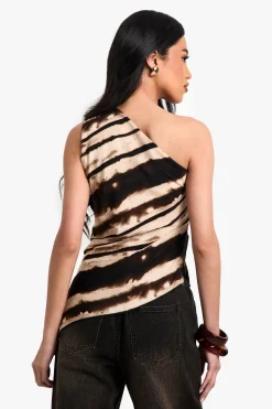 boohoo Haut camisole long en satin imprimé zèbre<Femme Zebra Print|Satin Et Dentelle