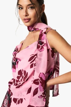 boohoo Haut camisole tissé à imprimé floral à col cagoule<Femme Tops