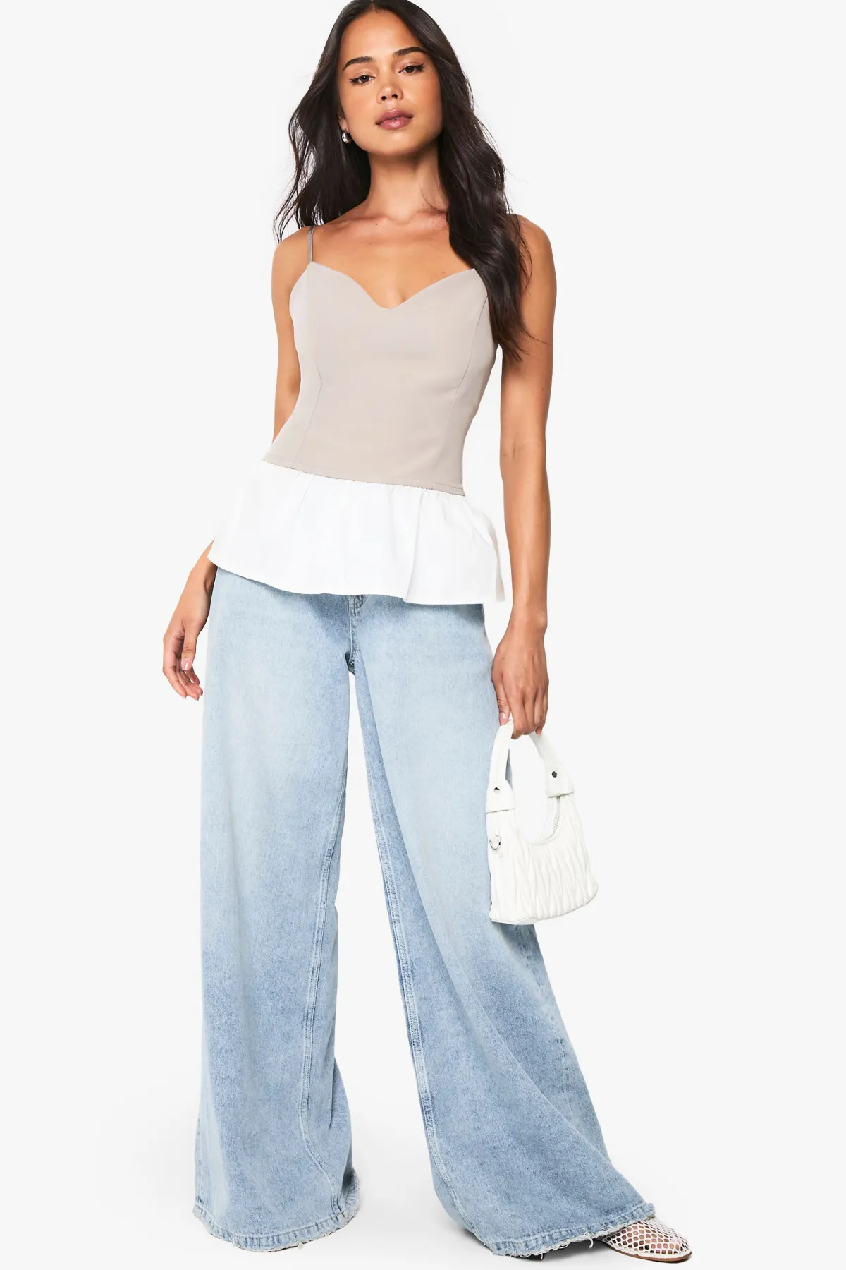 boohoo Haut camisole tissé à ourlet volant<Femme Tops