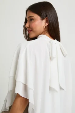 boohoo Haut Cape En Mousseline À Col Montant<Femme Tops