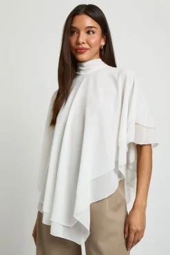 boohoo Haut Cape En Mousseline À Col Montant<Femme Tops