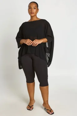 boohoo Haut Cape Grande Taille En Mousseline Épaules Dénudées<Femme Tops