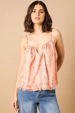 Oasis Haut Caraco Babydoll Imprimé à Détails Volantés<Femme Tops