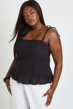 boohoo Haut Caraco Broderie Anglaise Grande Taille<Femme Tops
