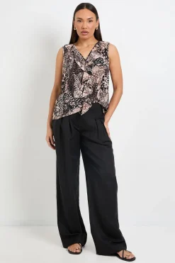 Wallis Haut Caraco À Col V Avec Volants Motif Animal<Femme Tops