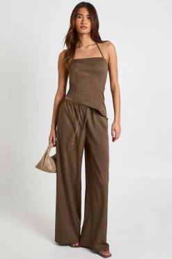 boohoo Haut Caraco en Crêpe à Col Drapé avec Perles<Femme Tops