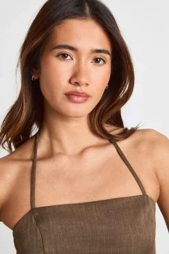 boohoo Haut Caraco en Crêpe à Col Drapé avec Perles<Femme Tops