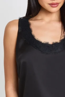 boohoo Haut Caraco en Dentelle à Col Rond<Femme Satin Et Dentelle|Tops