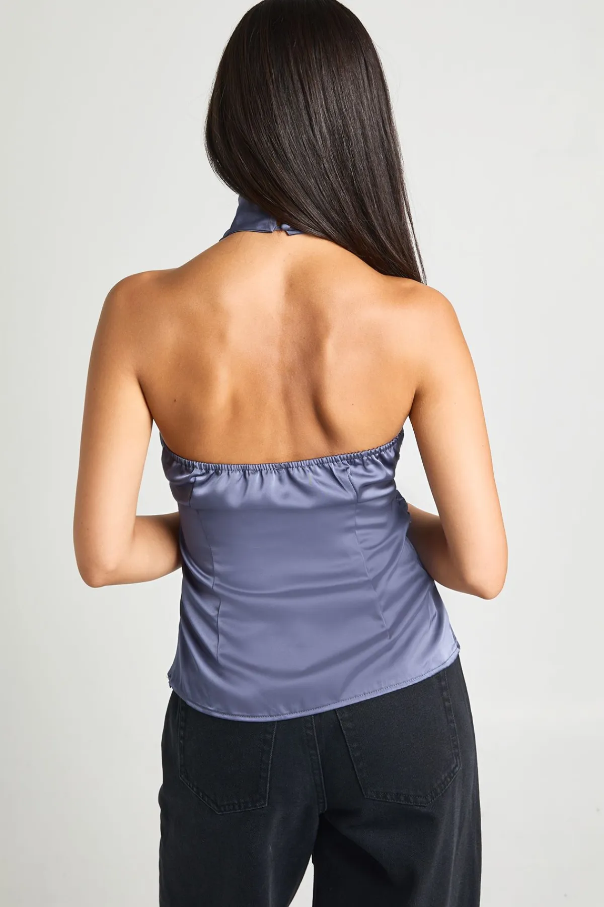 boohoo Haut Caraco En Satin À Col Bénitier Haut<Femme Satin Et Dentelle|Tops
