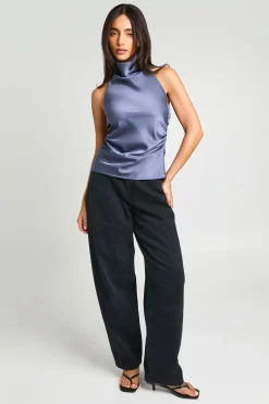 boohoo Haut Caraco En Satin À Col Bénitier Haut<Femme Satin Et Dentelle|Tops