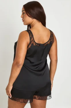 boohoo Haut Caraco Grande Taille À Bord Festonné En Dentelle<Femme Satin Et Dentelle|Tops