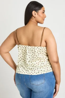 Haut Caraco Grande Taille Satin À Pois Avec Dentelle Et Lien Noué