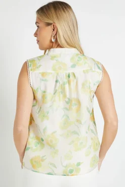Haut Caraco Petite À Détail De Plis En Organza Fleuri