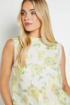 Haut Caraco Petite À Détail De Plis En Organza Fleuri
