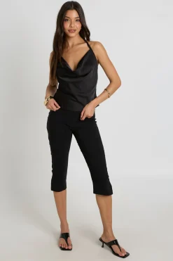 boohoo Haut Col Bénitier En Satin Avec Détail Cordage Tressé<Femme Satin Et Dentelle|Tops