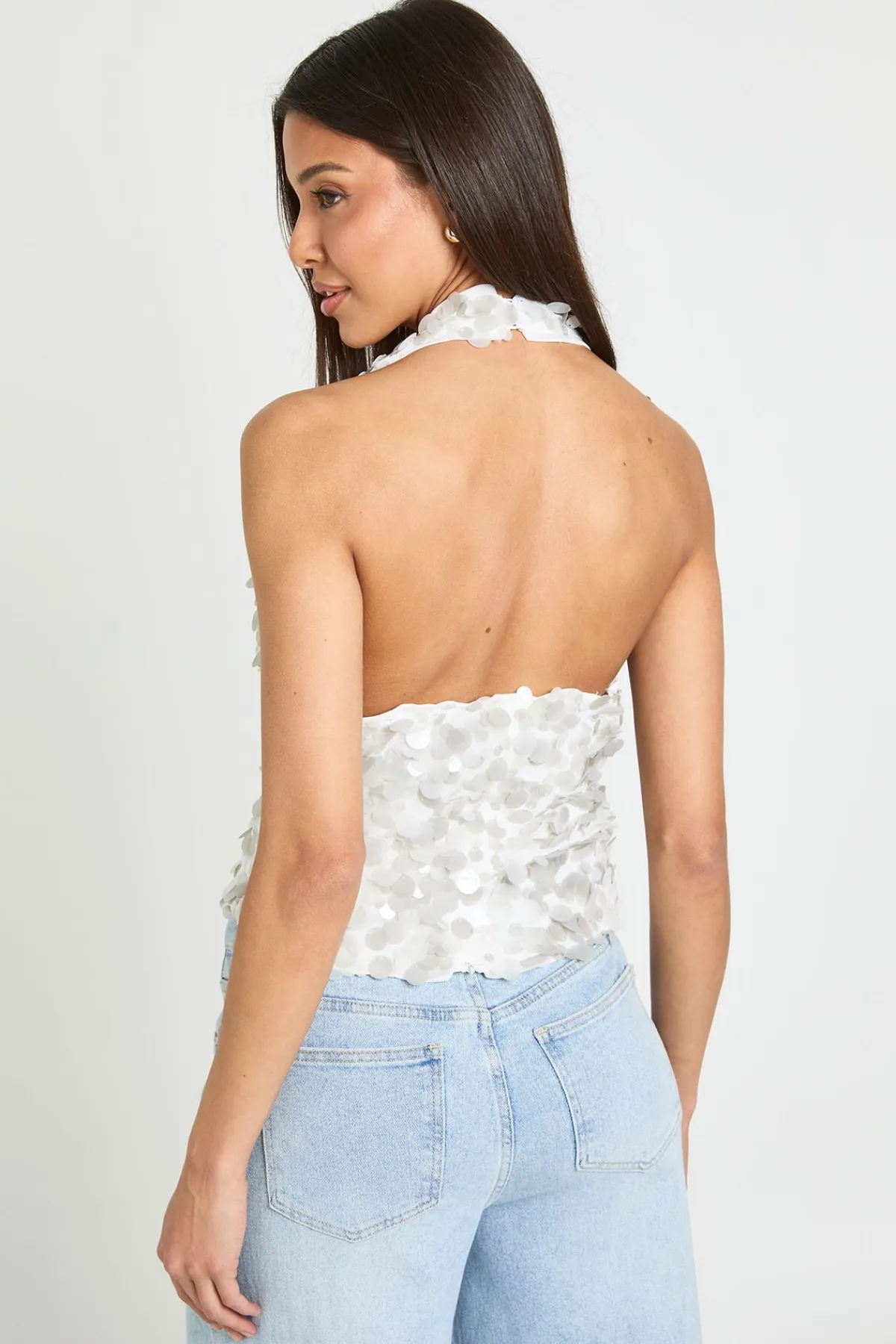 boohoo Haut À Col Bénitier Et Sequins Mixtes<Femme Tops