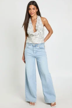 boohoo Haut À Col Bénitier Et Sequins Mixtes<Femme Tops