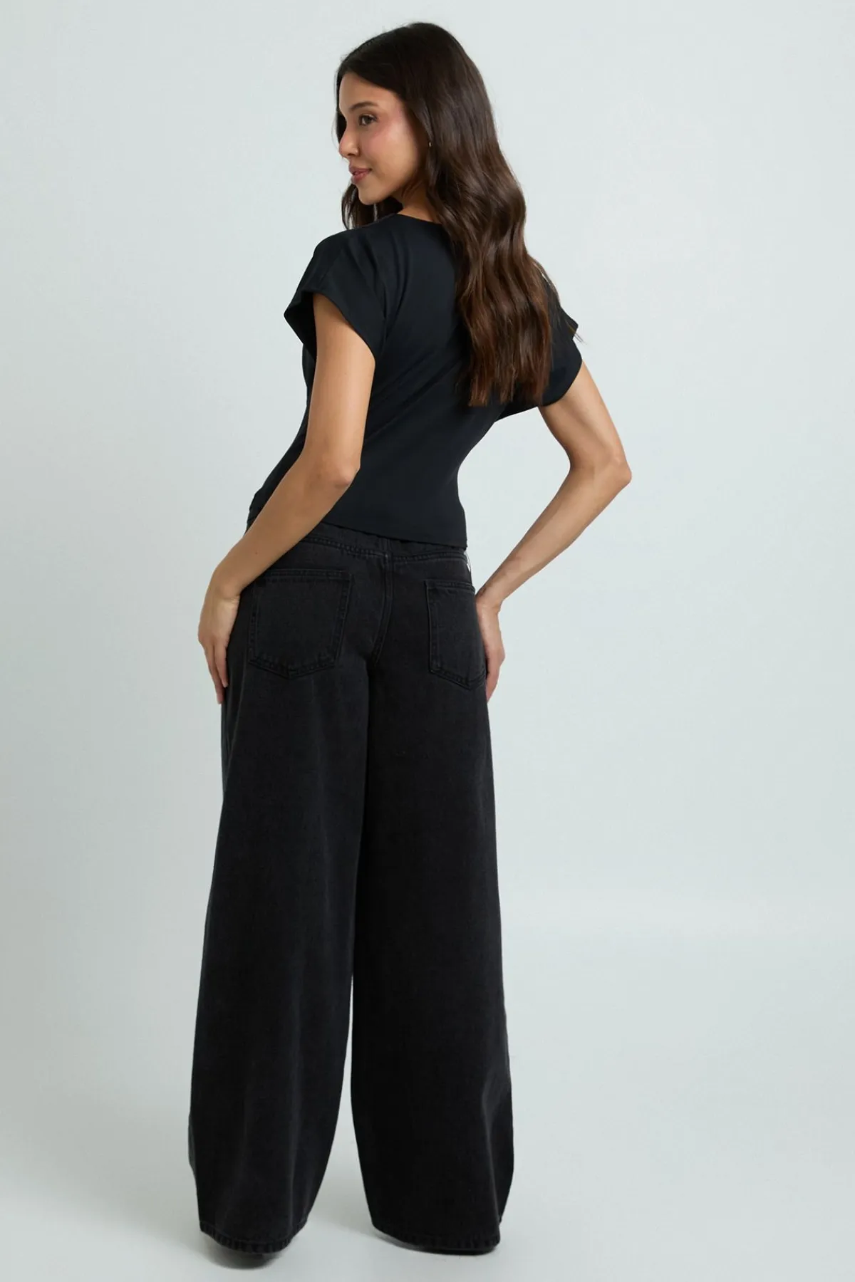 boohoo Haut Col Bénitier À Manches Chauve-souris Avec Agrafes<Femme Tops