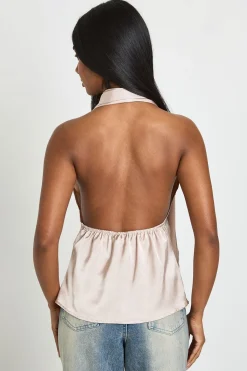 boohoo Haut Col Halter Avec Foulard Et Finitions Dorées<Femme Tops