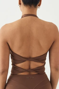 Haut Col Halter Rembourré À Découpes Et Fronces Ultra Sculptant Dsgn Studio