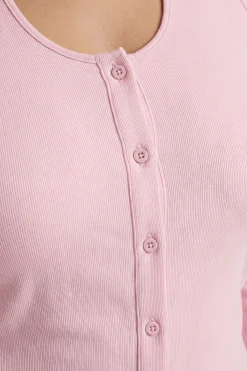 boohoo Haut Col Licou Double Épaisseur À Boutonnage Devant<Femme Tops