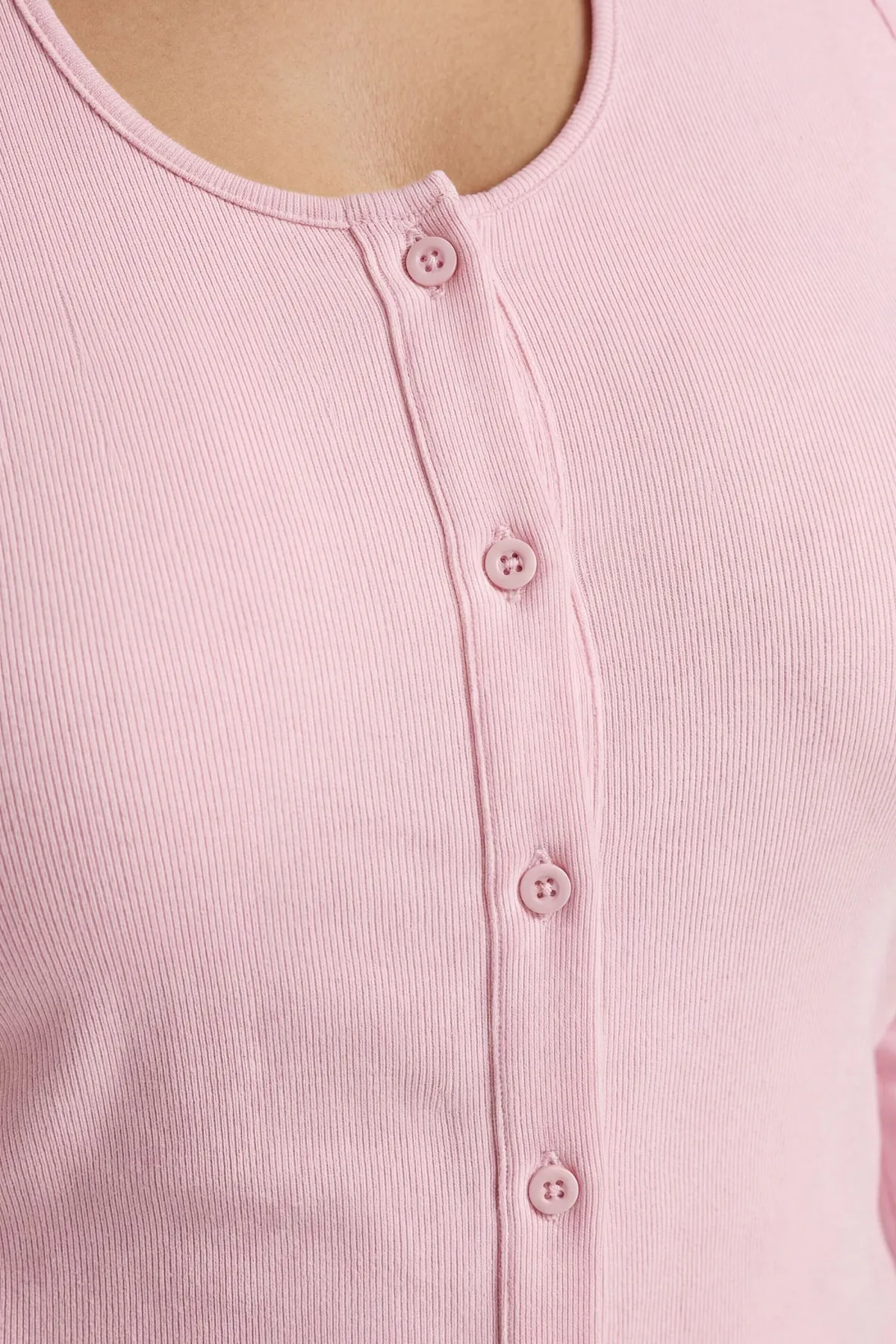 boohoo Haut Col Licou Double Épaisseur À Boutonnage Devant<Femme Tops
