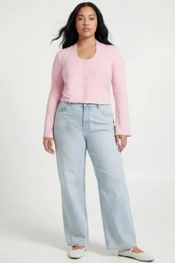boohoo Haut Col Licou Double Épaisseur À Boutonnage Devant<Femme Tops