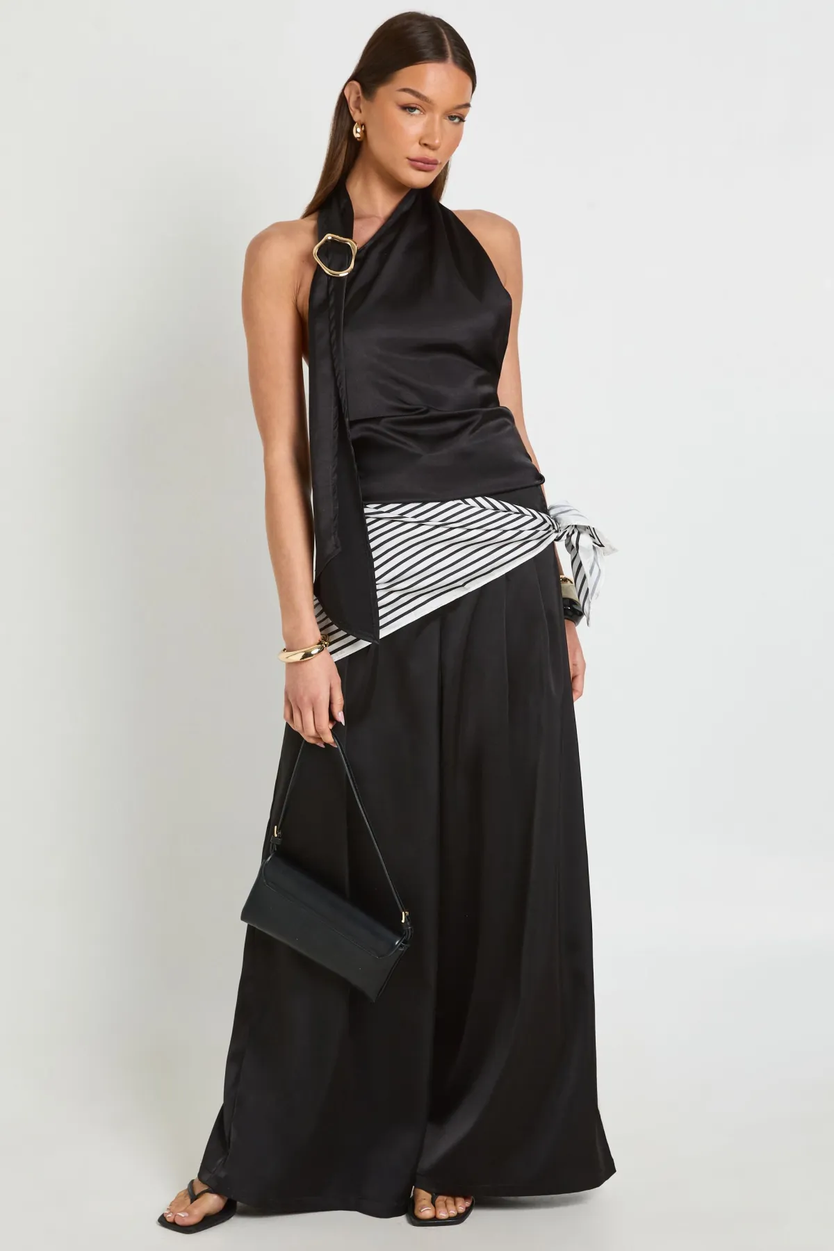 boohoo Haut Col Licou À Détail Foulard Et Finitions Dorées<Femme Tops