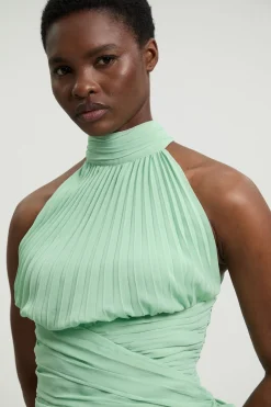KarenMillen Haut Col Licou En Mousseline Crinkle<Femme Ensembles|Tops