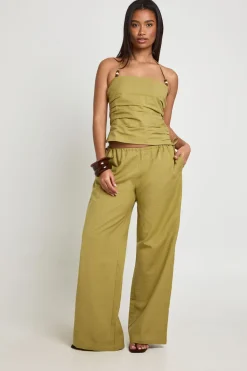 boohoo Haut Col Licou À Perles Effet Lin<Femme Tops