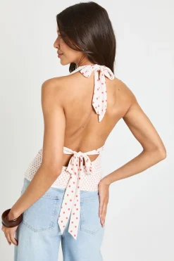 boohoo Haut Col Licou À Pois Mixtes<Femme Pois|Tops