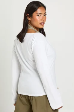 Haut Col Licou Superposé 2-en-1 À Contraste Grande Taille