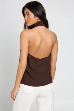 boohoo Haut Col Montant Dos Nu Style Licou<Femme Tops