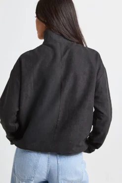 boohoo Haut Col Montant Effet Peau De Pêche Style Militaire<Femme Tops D’Automne|Looks De Rentrée